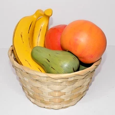 Italian Realistic Ceramic Fruit Full Size, 6 Pieces - Faux Oranges Pears Bananas