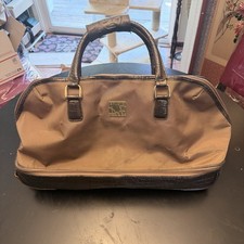 Vintage Diane von Furstenberg Brown Rolling Duffle Bag Carry On with croc trim