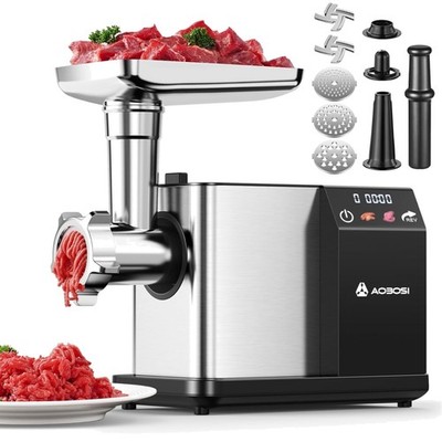 Electric Meat Mincer [3000 W MAX] with LED Display, 3 Speeds, Meat Grinder wi...