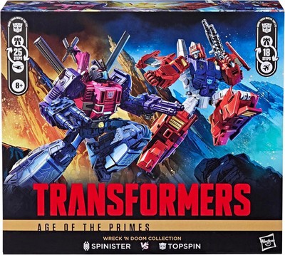 Transformers Age of the Primes Wreck 'N Doom Collection Topspin Vs Spinister 5.5