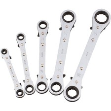 Ironton Ratcheting Box End Wrench Set 5-pc. Aisi 1045 Steel Fine-tooth Sae Ironton Ratcheting Box End Wrench Set 5-pc. Aisi 1045 Steel Fine-tooth Sae
