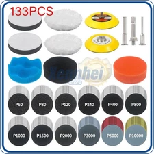 133X Sanding Disc 3 Inch Wet Dry Hook Loop Sandpaper Polishing Pads for Drill