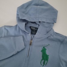 Polo Ralph Lauren Hoodie Kids 5 Full Zip Jacket Big Pony Boys Blue Sweatshirt