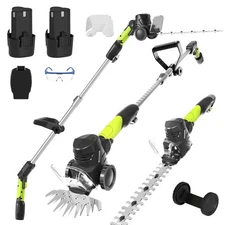 3-in-1 Cordless Hedge Trimmer: 13ft Reach & Adjustable Pole Hedge Trimmer - L...