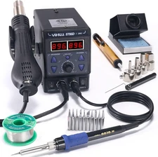 2 in 1 Hot Air Rework Soldering Iron Station with °F/°C, Cool/Hot Air Conversion