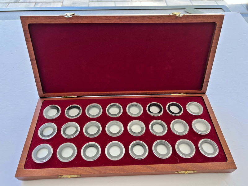 Solid Wood Display Box for 24 Coin Capsules