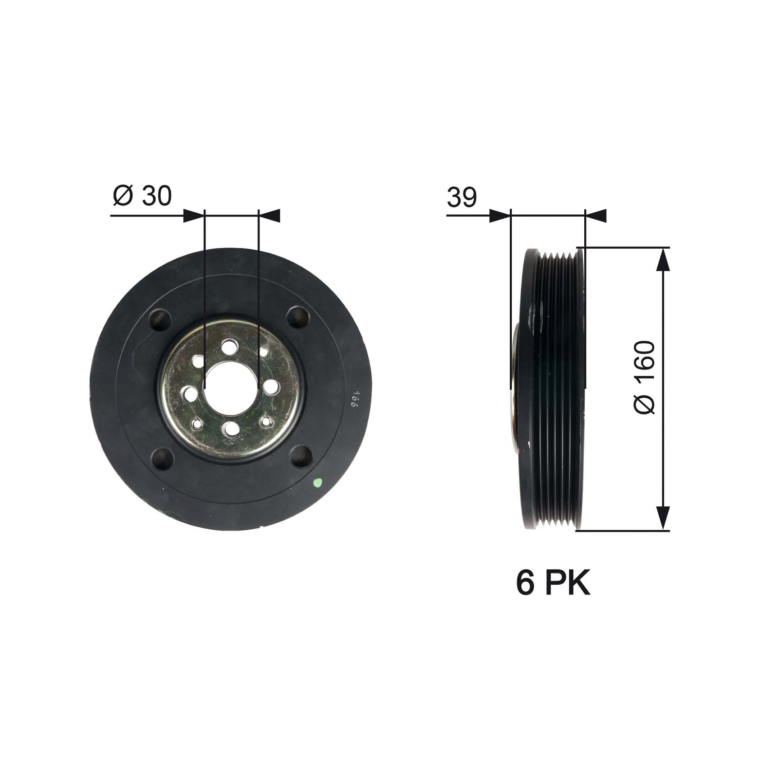 GATES-OE TVD1004 Belt Pulley, crankshaft for AUDI,FORD,SEAT,VW
