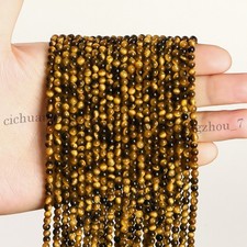 Small 4mm Natural Yellow Tiger's Eye Gemstone Round Loose Beads Jewelry Making