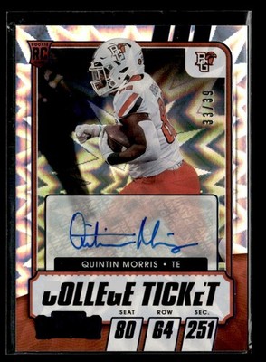 2021 Panini Contenders Draft Picks #192 Quintin Morris Blue Explosion #/39