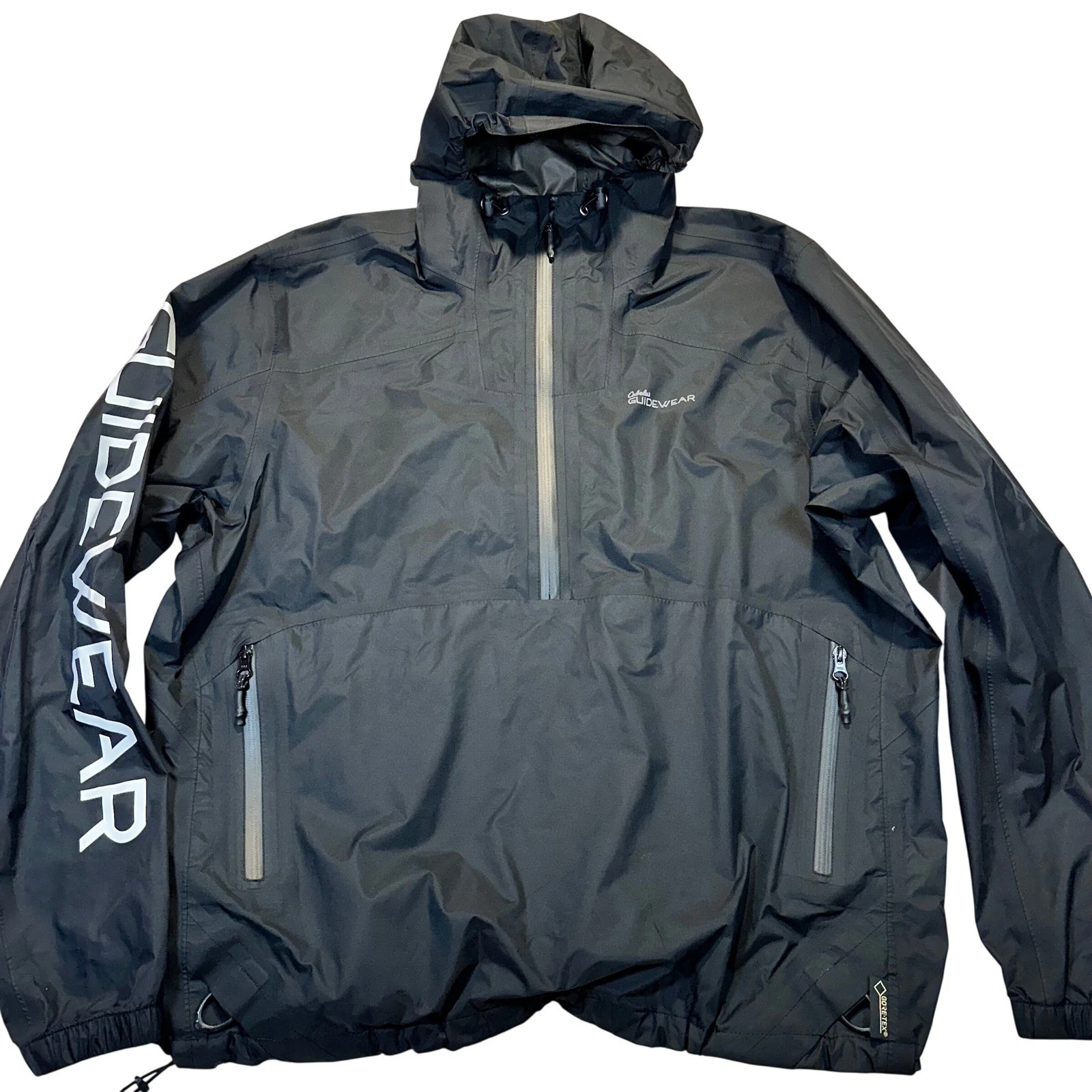 Cabelas Guidewear Anorak Mens XL Black Gore-Tex Rain Jacket Gorpcore Hiking