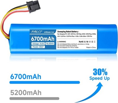 6700mah Saugroboter Ersatzakku für Dreame D9 Pro D9 Max, Xiaomi Roborock S50/S55