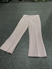 Vintage 70  s plaid pants woman high rise wide leg size S/M