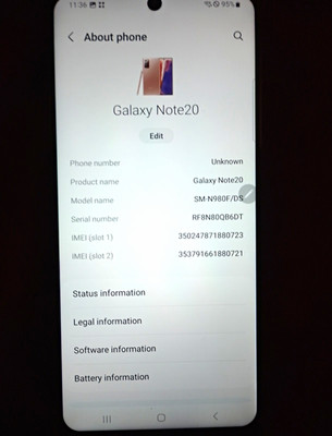 Samsung Galaxy Note20 SM-N980F/DS Smartphone 256GB Android Grau Dual SIM