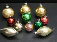 Vintage Christmas Mercury Glass Ornament Lot Made in the USA
