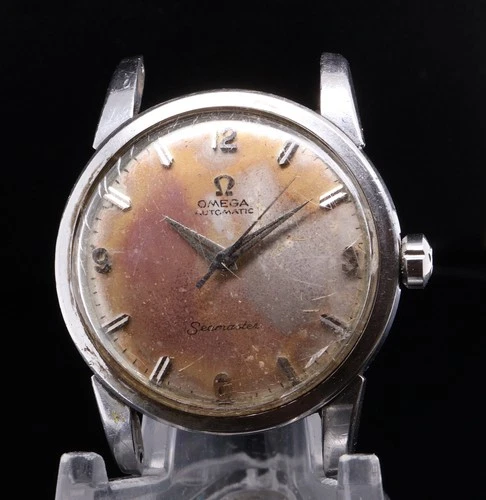 Vintage 1958 Tropical Omega Seamaster Cal 501 20J Auto S/S Watch ref 2846 $1 N/R