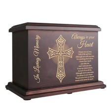 Cremation Memorial Urns for Human Ashes Adult Male Female, Wooden Urns Box and C