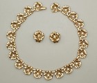 Trifari Four Leaf Clover and Rhinestone Necklace & Earrings — photo 1