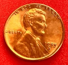 1955-S Lincoln Wheat Cent Penny GEM RED BU From an Original Bank Roll