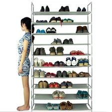 3/5/8/10 Tier 9/25/30/40/50 Pairs Shoe Rack Wall Tower Storage Organizer Shelf