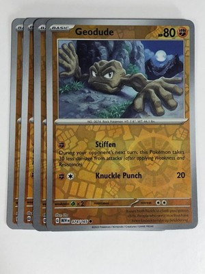 Pokemon TCG 151 4x Playset Reverse Holographic Geodude 074/165 Near Mint