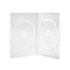 14mm Clear Standard Double Capacity DVD Case with Outter Clear Sleeve, 25 Count