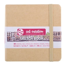 Kraft Paper Sketchbook 80 Sheets 4.7X4.7 Acid Free Fine Art Paper