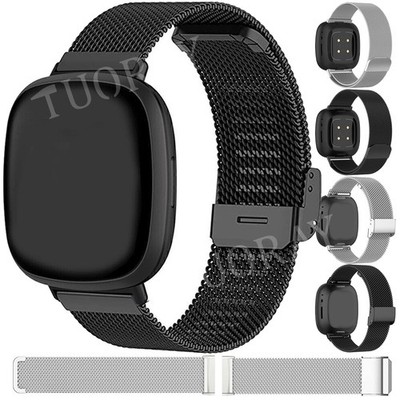 Luxus Metall Edelstahl Armband für Fitbit Versa 4 3 Sense 2  Ersatz Uhrenarmband