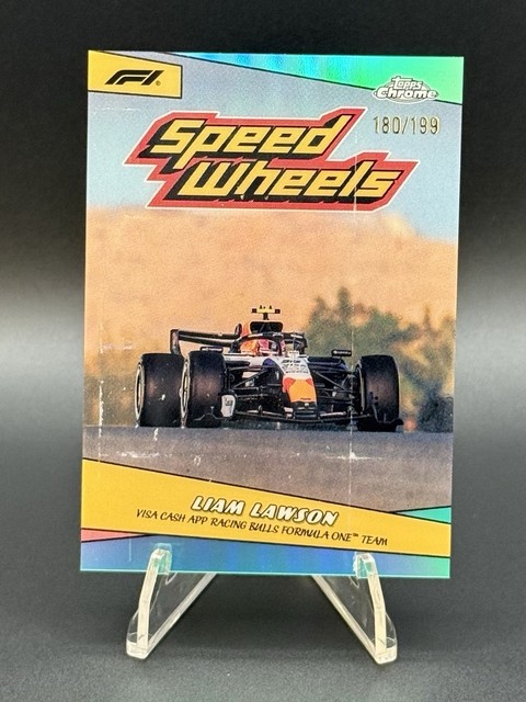 2026 Topps Chrome Formula 1 Speed Wheels Liam Lawson #SW-11 Aqua Refractor /199