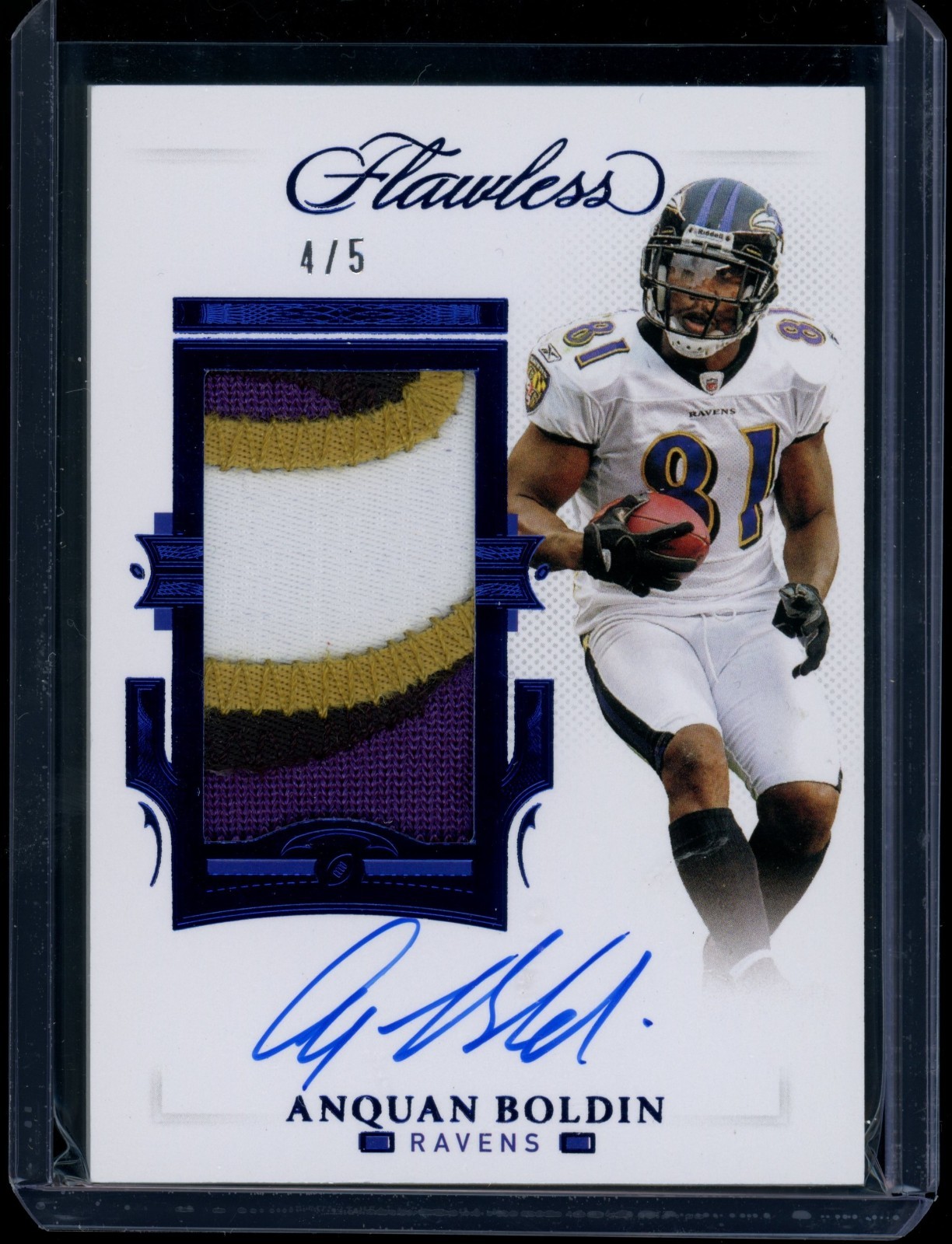 Anquan Boldin 2022 Panini Flawless Sapphire Patch Auto /5 Game Used Ravens