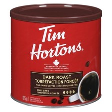 Tim Hortons Dark Roast Ground Coffee 100  Arabica 825g