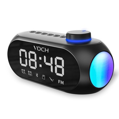 Digital Alarm Clock Bluetooth Speaker with RGB Lights FM Radio MP3 5W HiFi Wirel