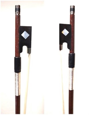German 3/4 Bow, Good Camber & Hair, Sterling Windings, Diamond Frog, Amourette