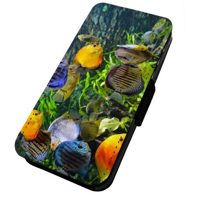 AUSVERKAUF bedruckte Klapp-Handyhülle für iPhone tropische Fische