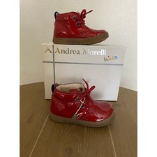 NIB Andrea Morelli kids size 19 red Patent leather boots  