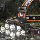 USB Rechargeable 8*XPG LED Headlamp Long Shoot Camping Head Light Waterproof New