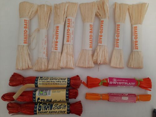 Nice VTG Lot of 13 LeJeune Swistraw Raffia Viscose Rayon Ribbon Switzerland (F) - Picture 2 of 6