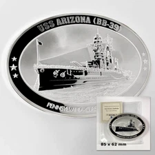 2015 USS Arizona Pearl Harbor's Battleship Row Commemorative Coin w/COA BS7033