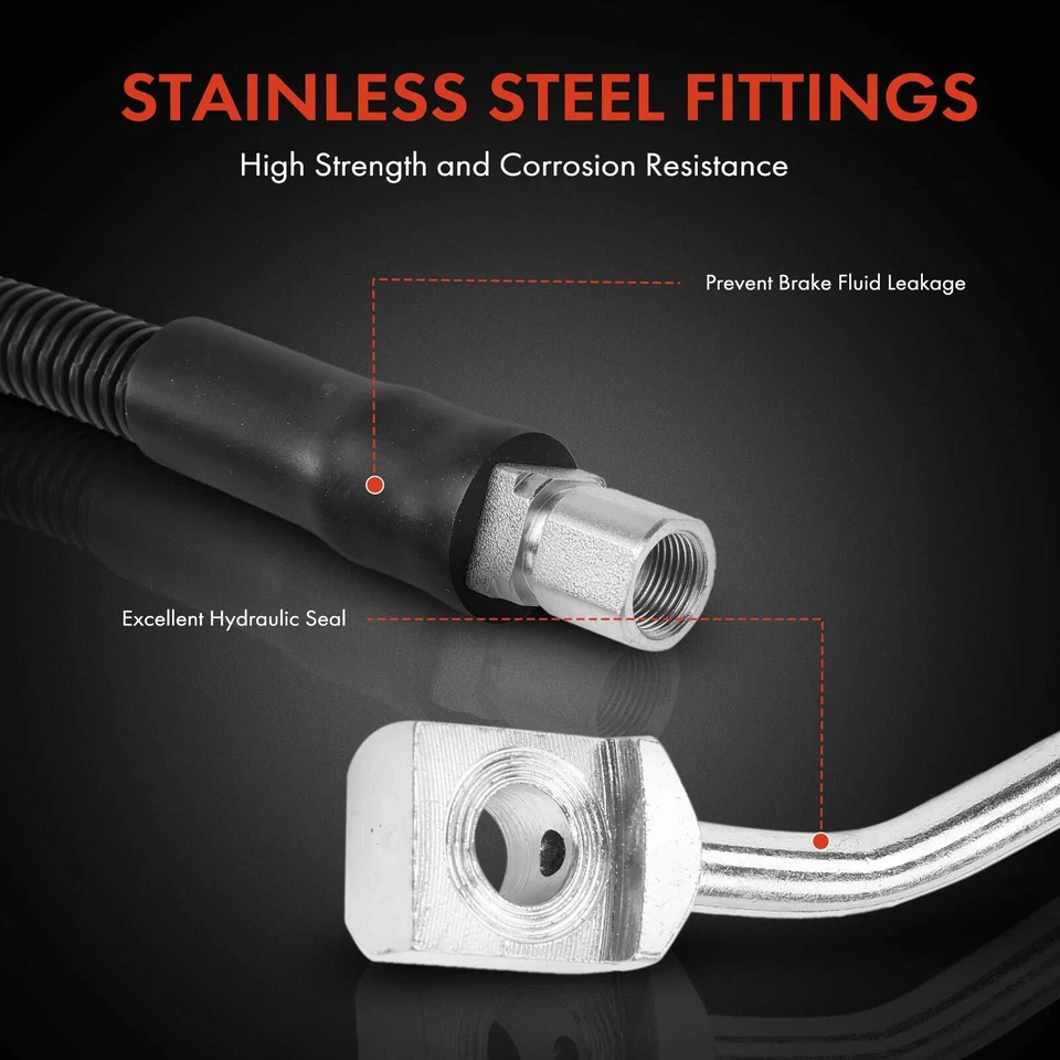 2x Rear Left & Right Brake Hydraulic Hose for Chevy Express 1500 GMC Savana 3500 - Image 4 of 4