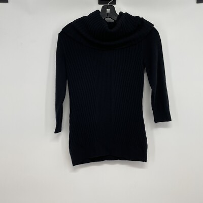 Classiques Entier 100% Cashmere Sweater Women's XS Small Cowl Neck Ribbed  Black