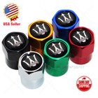 Hex Maserati Logo Emblem Car Wheels Tire Air Valve Caps Stem Dust Cover Sport