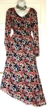 MONSOON FLORAL PRINT GOLD GLITTERS MIDI OCCASION PARTY DRESS SIZE 20