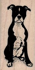 Boston Terrier Sitting Rubber Stamp 1 1/4 x 2 1/4", Cute Dog, Dog Stamp, Terrier