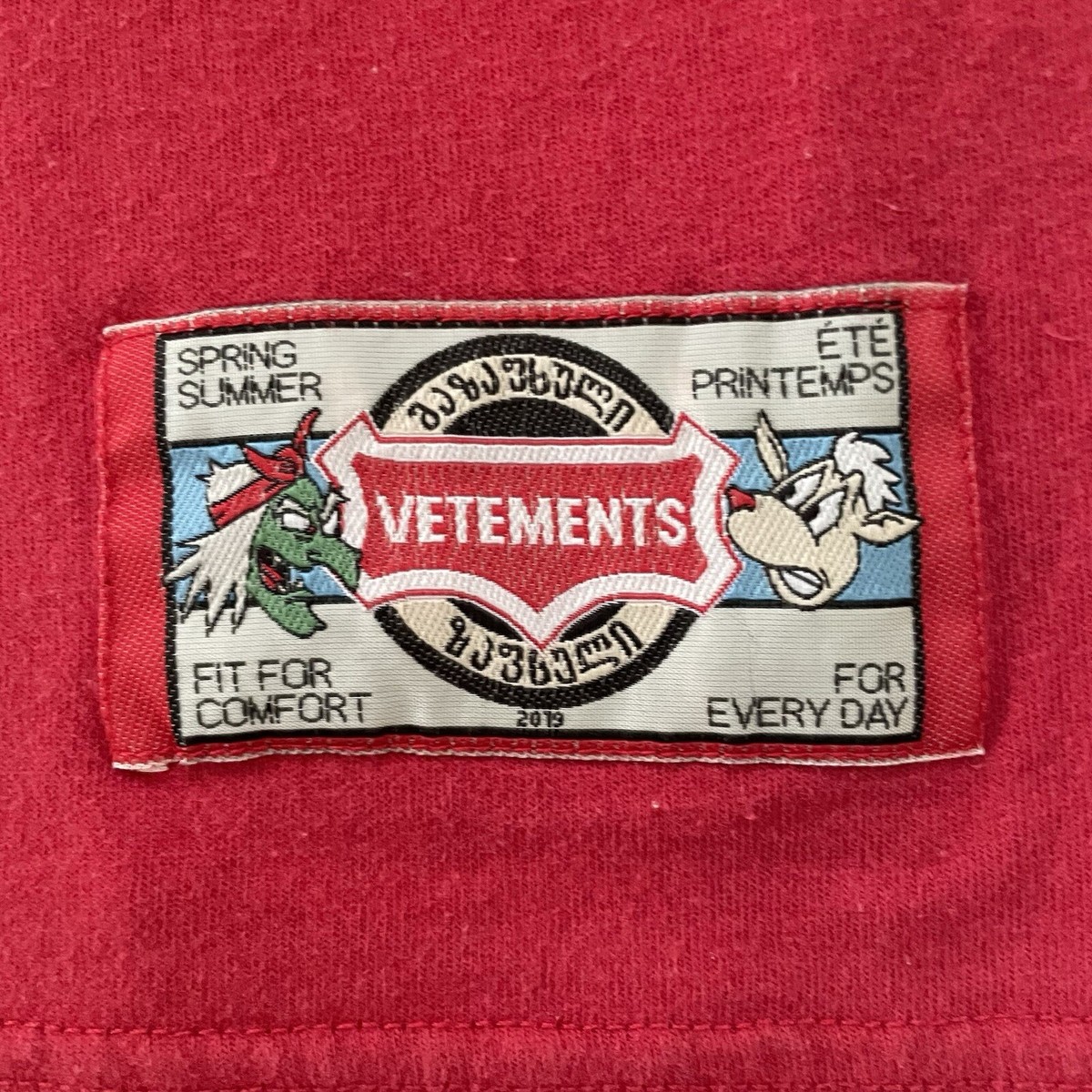 Vetements Cartoon Tshirt Unisex MEDIUM Oversized Red Cartoon Print 