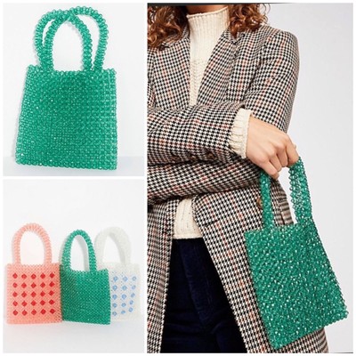 beaded mini tote bag