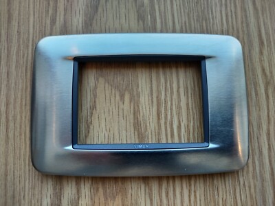 VIMAR EIKON ROUND 3 MODULES BRUSHED STAINLESS STEEL COVER PLATE 20683.91
