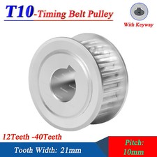 T10 12-40T Timing Belt Pulley CNC Drive Pitch 10mm AF-type With Keyway Wide 21mm