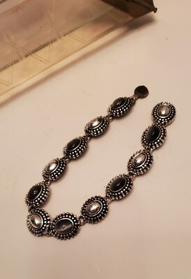 Cat's Eye Silvertone Bracelet B 1