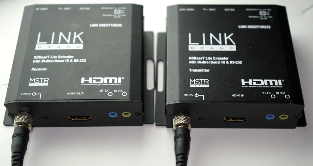 LINK BRAND HDEXT1IR232 HDBaseT HDMI Extend IR Over w/ Power Cables
