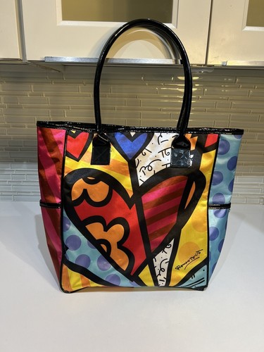 AUTHENTISCHE Romero Britto "A New Day" Herz Beuteltasche Tasche mit Henkeln