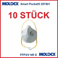 10 StÜCk Moldex Atemschutzmaske Smart Pocket® 257501 FFP3/V Nr D Mit Klimaventil
